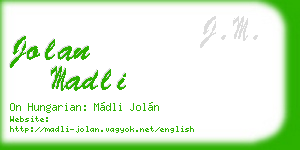 jolan madli business card