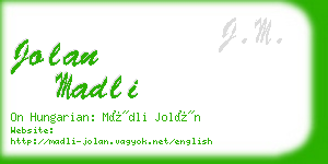 jolan madli business card